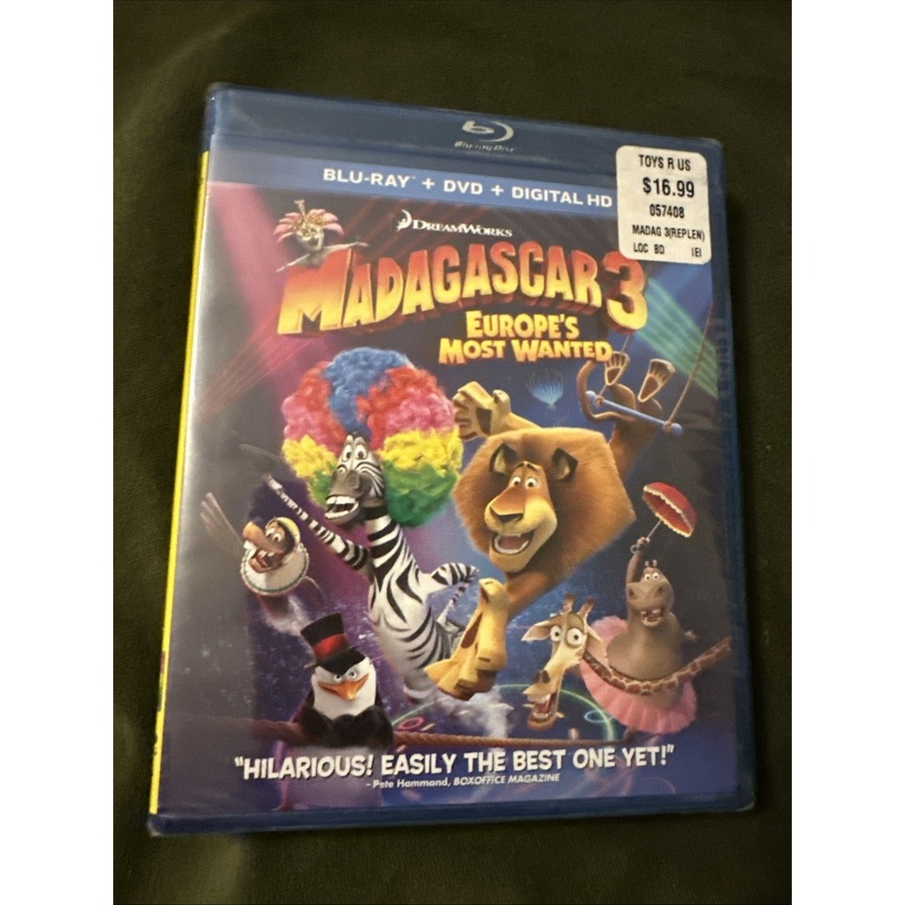 Madagascar 3 Europes Most Wanted Blu-ray DVD 2-Disc Set 2012 PG Animated Movie